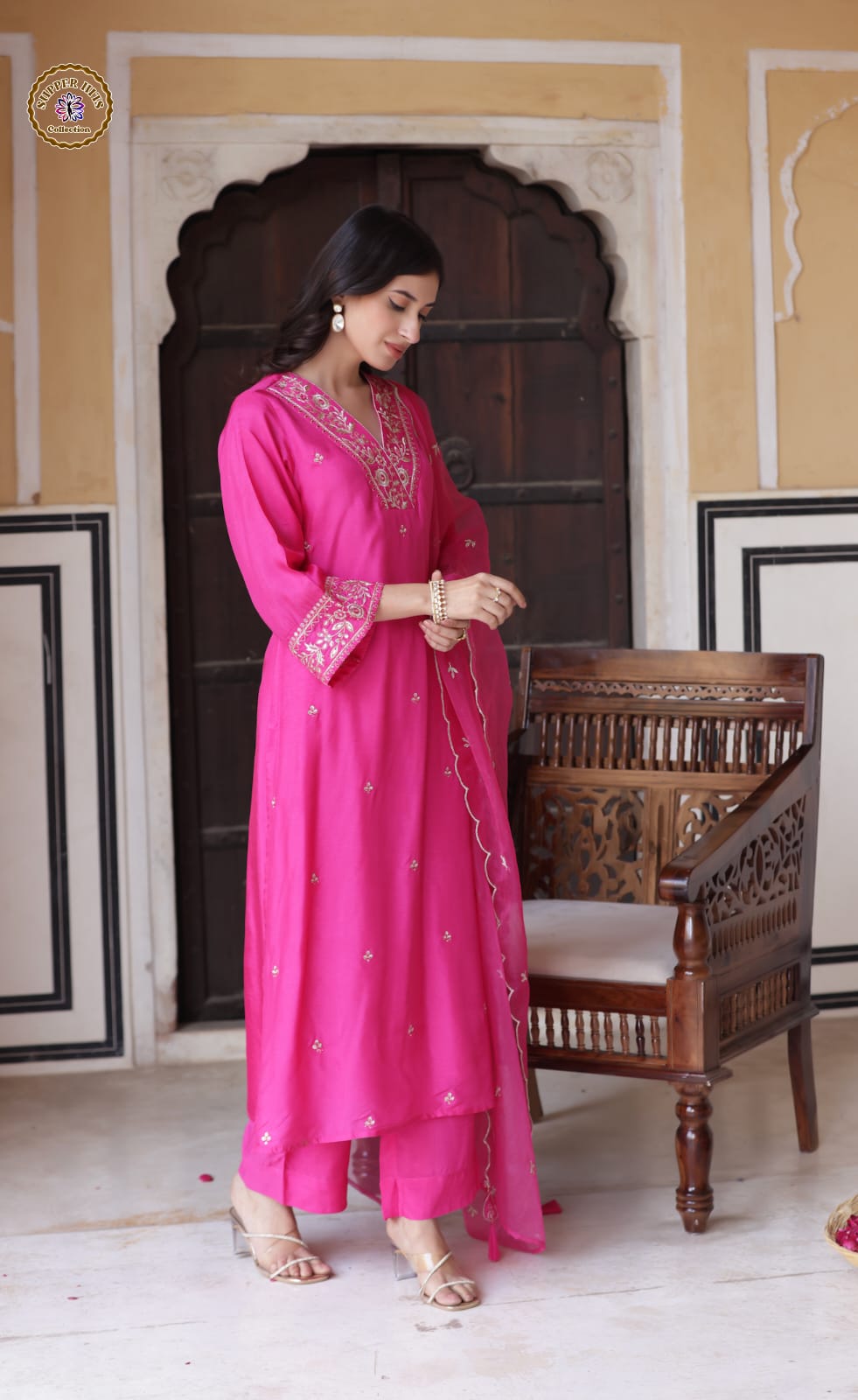 KF 5109 Kalaai Viscose Chanderi Kurti With Bottom Dupatta Orders In India
